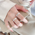 wholesale S990 Silver Vintage Antique Xile Inner Wall Duofu Ancient Script Peace and Good Luck Meaning Trendy Versatile Openable Ring-0-3
