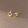 wholesale S925 sterling silver small twist round stud earrings, delicate and compact, fashionable for women's daily wear M05060-0-1