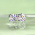 wholesale 925 Sterling Silver Zhuo Zhifan Jewelry 15ct Cushion 7*7mm High Carbon Diamond Small Stud Earrings, Simple and Stylish Women's Earrings-0-3