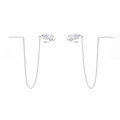 wholesale S925 Sterling Silver Geometric Fringe Double-Line Ear Cuff without Ear Piercing, Niche Design, Light Luxury Style Earring-0-4
