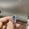 Sterling Silver 3ct Moissanite Teardrop Ring, Amazon Cross-Border Best Seller-0-0