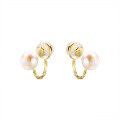 wholesale Gold-plated 925 Sterling Silver Hypoallergenic Korean Minimalist Sweet Pearl Twist Rope Earrings for Women, Wholesale from Source Factory-0-1