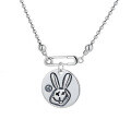 wholesale S925 Sterling Silver Cute Little Bunny Pendant Necklace, Ins Simple and Stylish Versatile Women's Necklace-0-4