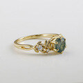 wholesale S925 Sterling Silver Gold Plated Dunli New Aquamarine Star Ring Vintage Design Jewelry Factory Wholesale-0-1