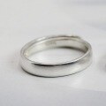 wholesale 925 Sterling Silver Minimalist Smooth Arc Ring, Plain Silver Handmade Adjustable Open Ring for Student Couples-0-5