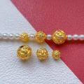 wholesale Gold-plated S925 ancient silver engraved crystal rhinestone flower ball spacer bead round bead waist bead top bead loose beads single bead for DIY-0-0