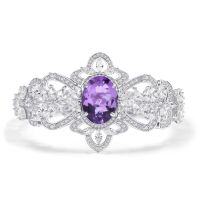 wholesale S925 Sterling Silver European and American Style Cross-Border Natural Topaz Bracelet with Star Sapphire and Ruby Crystal Luxury Bracelet-Natural amethyst bracelet