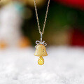 wholesale S925 Sterling Silver Overall Red Elk with Two-Tone Christmas Bell in Instagram Style, a Versatile and Elegant Accessory Gift for Young Women-0-0