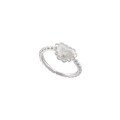 wholesale S925 Sterling Silver Sweet Ballet-Style Openwork Lace Ring, Small Niche Design Heart Brushed Ring Stackable Band for Women-0-4
