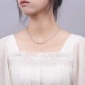 wholesale S925 silver smiling face necklace for women, fashionable and versatile, elegant collarbone chain, Thai silver personality student trendy neck chain-0-3