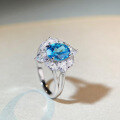 wholesale S925 Sterling Silver New Original Design Aquamarine Ring for Women with Blue Gemstone and Zircon Wholesale-0-2