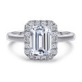 wholesale S925 sterling silver cross-border wholesale 2ct emerald cut moissanite women's ring set, high-end silver jewelry accessories-0-5