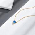 wholesale Metal material, Japanese minimalistversatile women'slapis lazuli with white crystal double-layer stone jewelry set-0-2