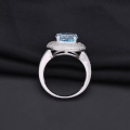 wholesale S925 Sterling Silver Inlaid with Natural Topaz and Accented with Pavé Diamonds Fashion Luxury High-End Ring-0-3