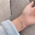 wholesale S925 Sterling Silver Geometric Ginkgo Leaf Four-Leaf Clover Minimalist Bracelet, Niche Design Gift for Female Best Friends-0-3