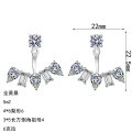 S925 Sterling Silver Full Moissanite Split Design Women's Earrings-0-3