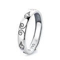 wholesale Metal S990 Silver Vintage Ethnic Minimalist Auspicious Clouds Band Couple Rings Creative Versatile Adjustable Index Finger Ring-0-7