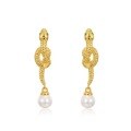 wholesale S925 Silver New European and American Fashion Snake-shaped Pearl Earrings for Women, Minimalist Long Drop Ear Studs Wholesale from Manufacturer-0-4