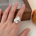 wholesale S925 Sterling Silver Irregular Heavy Work Ring for Women, Small and Unique Stylish Design, High-End Feel, New Collection-0-0
