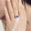 wholesale S925 Sterling Silver Ring for Women with Premium Pink and Blue Cubic Zirconia Design, Personalized and Exquisite, Fresh and Sweet Style-0-2