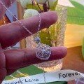 wholesale 999 Silver Hollow Diamond Four-Leaf Clover Pendant Necklace with Rhinestones, Fashionable and Luxurious Style, Versatile High-End Choker-0-5