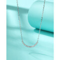 wholesale 925 Sterling Silver Smile Necklace for Women Korean Style Fashion Minimalist Zircon Collarbone Chain Simple and Elegant Necklace-0-0