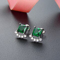 wholesale S925 Sterling Silver European and American Cross-Border Vintage Crystal Rhinestone Square Stud Earrings for Women-0-1