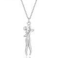 wholesale 925 Sterling Silver Lovers Embracing Pendant Necklace, An Amazon Best-selling Emotional Jewelry-0-0