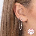 wholesale S925 Sterling Silver Single Double Circle Earring with Micro Inlaid Diamonds, Amazon Bestseller-0-3