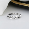 wholesale S925 sterling silver irregular twisted wave design ring, ins minimalist cold-toned versatile index finger band-0-1