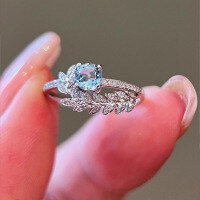 wholesale S925 Sterling Silver Red Elk Olive Branch Simple and Stylish Commuter New Small and Versatile Women's Diamond Ring-BZ0002-White Gold US Size 8