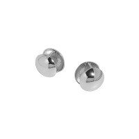 wholesale S925 Sterling Silver Korean Version Ins Small Design Individualistic Minimalist Versatile Geometric Sphere Glossy Surface Ear Clips for Women-Platinum 925 silver