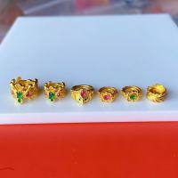 wholesale 925 Silver Gold-Plated Garuda Running Ring DIY Bracelet Necklace Accessories Clasp Spacer Beads Pure Silver Spacer Beads Feather Jewelry-2# one