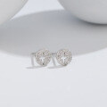 wholesale S925 Sterling Silver Dainty and Fresh Full Diamond Earrings for Women, European and American Style Hollow-Out Bird Earrings, Cross-Border Hot-Selling New Style-0-1