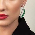 wholesale 925 Silver Gold-Plated Earrings with High Carbon Diamond, Baogia Emerald, and Exquisite Serpent Design – Premium Jewelry for Women-0-1