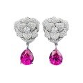 wholesale S925 Silver Full-Diamond New Camellia 9*11 Rose Flower Earrings for Women, Exquisite and Versatile Style-0-4