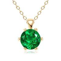 S925 Silver Y-Shaped Teardrop Emerald Imitation Pendant Necklace-Style D [Clearance Sale - Free Shipping] 8mm  925 Silver