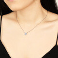 Sterling Silver Pendant with 1ct Moissanite, Tower Cut Square Halo Setting-0-1