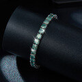 wholesale new rapper hip-hop trendy style 55mm blue-green pagoda cut moissanite unisex bracelet with metal material-0-1