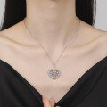 wholesale Silver Moissanite Heart Necklace Zircon Pendant Fashion Jewelry Simple Micro-Paved Choker Wholesale-0-3