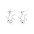 wholesale S925 Sterling Silver Irregular Wave Line Design Ear Studs, Personality Trend, Sweet and Cool Style, Design Sense Earrings for Women-0-4