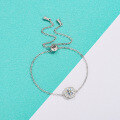 wholesale Metal S925 Sterling Silver Moissanite Hairyui Bracelet Simple Pull-Out Design Niche Versatile Adjustable Hand Jewelry for Women-0-2