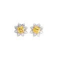 S925 Sterling Silver Sunflower Stud Earrings with Radiant Cut Ice Flower and High-Carbon Diamonds-0-3