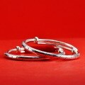 wholesale 999 Silver Push-Pull Pure Silver Baby Style Heart Sutra Excerpt Children's Bracelet Vintage National Trend First Birthday Gift-0-1