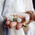 wholesale Metal material first: Factory wholesale natural Hetian jade bracelet, white jade Hetian jade bracelet for women, high-end sense jewelry gifts, drop shipping-0-2