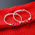 wholesale S990 silver Korean version baby children's drop oil pure silver bracelet accessories, a pair of fashionable jewelry for infants-0-2
