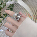 wholesale S925 Sterling Silver Zodiac Year Fierce Dragon Design Spliced Pearl Ring Unique Trendy Index Finger Ring-0-0