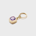 wholesale 9K gold jewelry factory wholesale source French retro geometric minimalist style square amethyst pendant-0-1