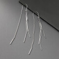 wholesale S925 Sterling Silver Long Tassel Snake Bone Earrings, Minimalist Style, Elegant and Simple, Anti-Loss Earrings M03133-0-1