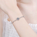 wholesale PT950 Platinum Plated S925 Silver Star Round Bracelet for Women with Moissanite Simulated Diamond Jewelry-0-3